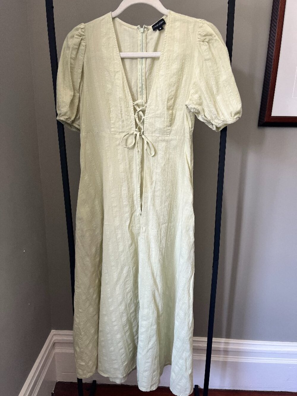 Mint Green Cotton Maxi Dress by Callipygian Sz 6